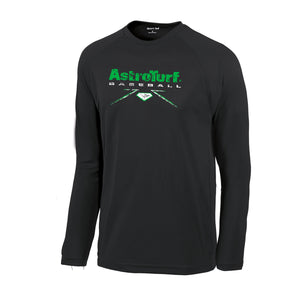 Black Long Sleeve AstroTurf Baseball T-shirt